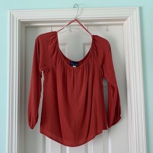 Long Sleeve Burnt Orange Blouse